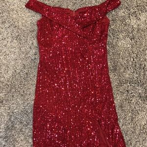 Lulu sparkly red/maroon dress